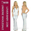 Shiny Silver Halter Long Sexy Party Evening Dress (L5098)